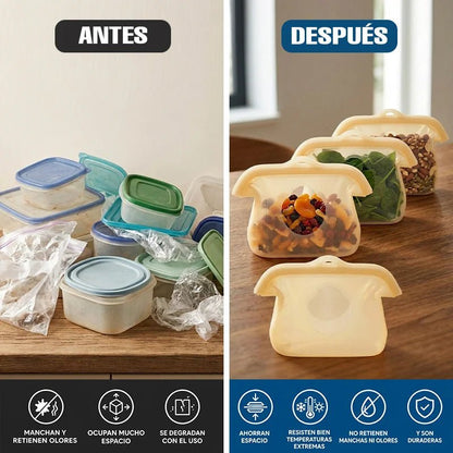 Bolsa de silicona (1L) Eco-reutilizable - Nuvarium