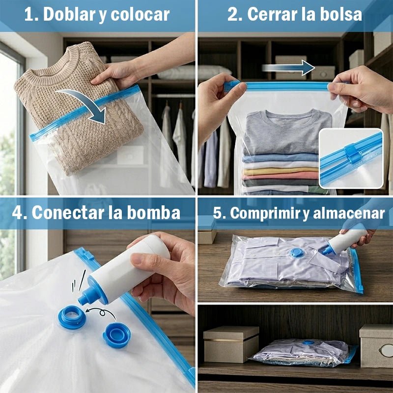 Bolsas de vacío para almacenamiento de ropa - Nuvarium